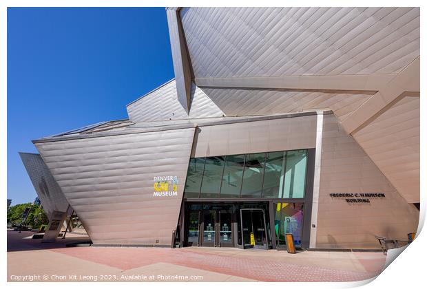 Sunny exterior view of The Denver Art Museum Print by Chon Kit Leong
