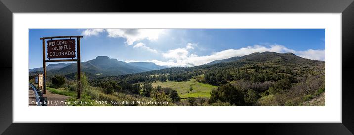 Sunny view of the Welcome to Colorful Colorado sign Framed Mounted Print by Chon Kit Leong