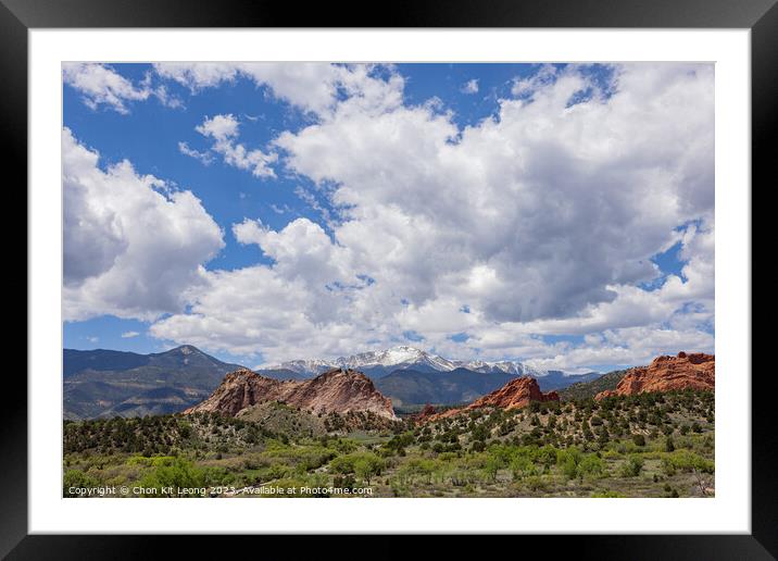Sunny exterior view of landscape of Garden of the Gods Framed Mounted Print by Chon Kit Leong