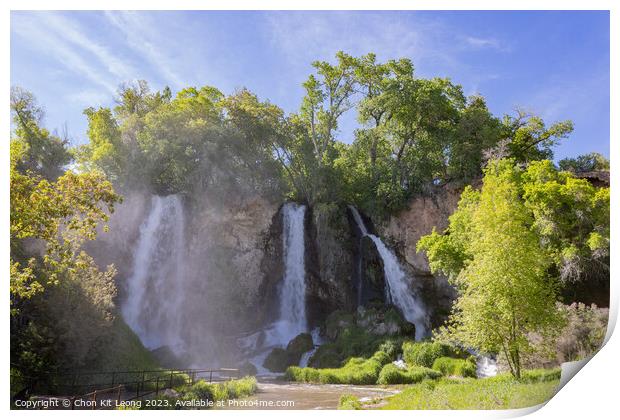 Sunny view of the landscape of the Rifle Falls Print by Chon Kit Leong