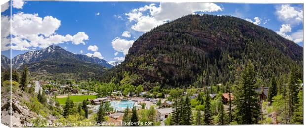 Sunny high angle view of the Ouray town Canvas Print by Chon Kit Leong