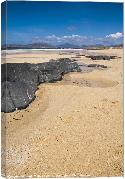Landscape, Traigh Mhor beach, Finger of rock Canvas Print by Hugh McKean