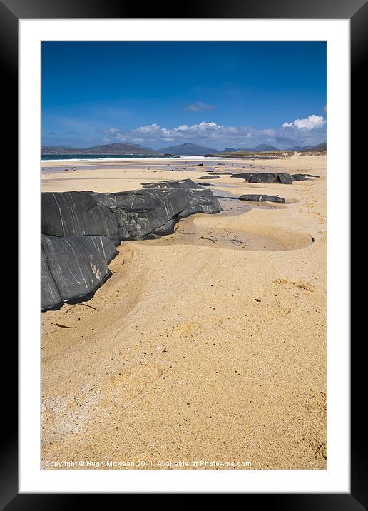 Landscape, Traigh Mhor beach, Finger of rock Framed Mounted Print by Hugh McKean