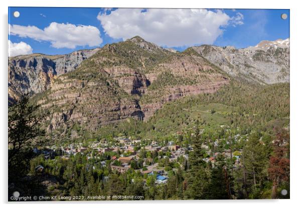 Sunny high angle view of the Ouray town Acrylic by Chon Kit Leong