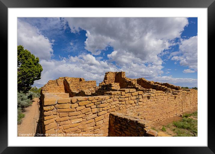 Sunny view of the historical Coyote Village in Mesa Verde Nation Framed Mounted Print by Chon Kit Leong
