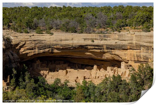 Sunny view of the historical Cliff Palace in Mesa Verde National Print by Chon Kit Leong