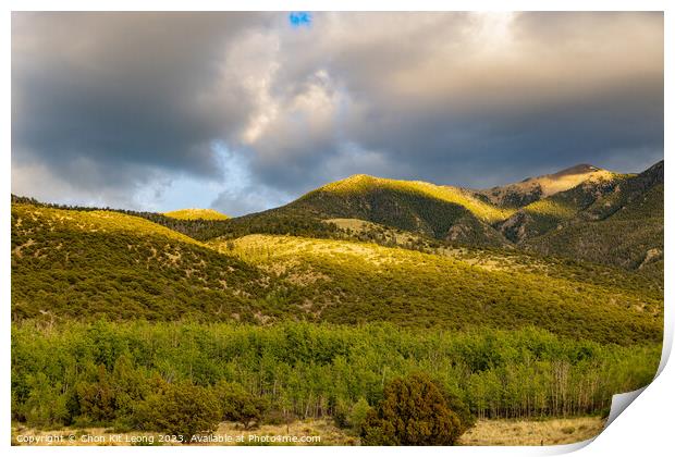 Sunny view of the landscape of Great Sand Dunes National Park an Print by Chon Kit Leong