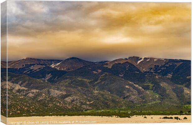 Sunny view of the landscape of Great Sand Dunes National Park an Canvas Print by Chon Kit Leong