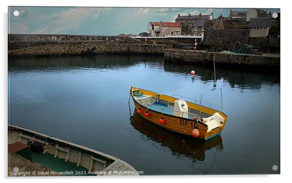 Portsoy Harbour Scotland				 Acrylic by David Mccandlish