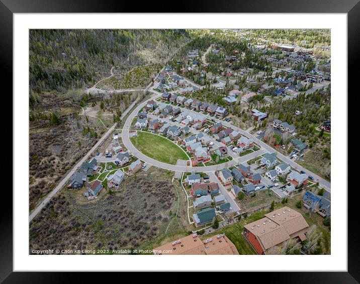 Aerial view of the landscape of Frisco along Rainbow Lake Trail Framed Mounted Print by Chon Kit Leong