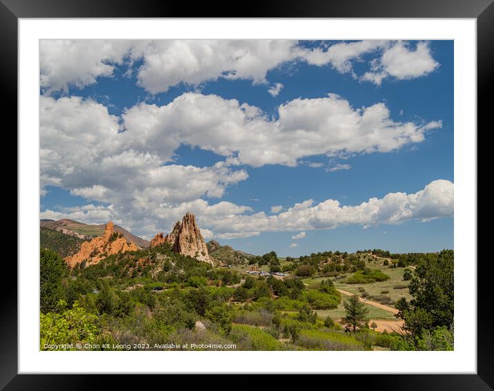 Sunny exterior view of landscape of Garden of the Gods Framed Mounted Print by Chon Kit Leong