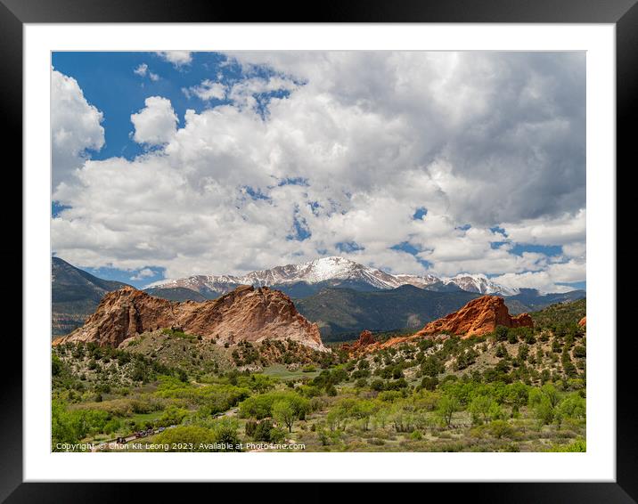 Sunny exterior view of landscape of Garden of the Gods Framed Mounted Print by Chon Kit Leong