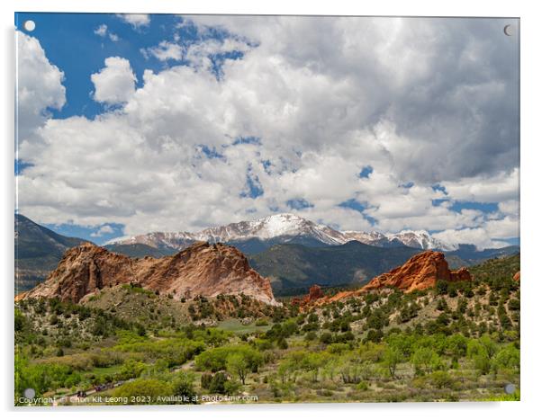 Sunny exterior view of landscape of Garden of the Gods Acrylic by Chon Kit Leong