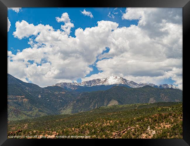 Sunny exterior view of landscape of Garden of the Gods Framed Print by Chon Kit Leong