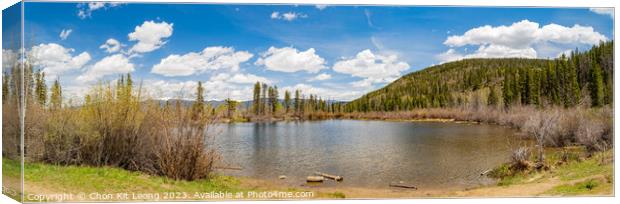 Sunny view of the landscape along Rainbow Lake Trail Canvas Print by Chon Kit Leong