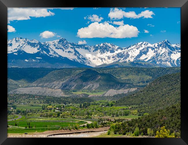 Sunny view of landscape of Ridgway State Park Framed Print by Chon Kit Leong