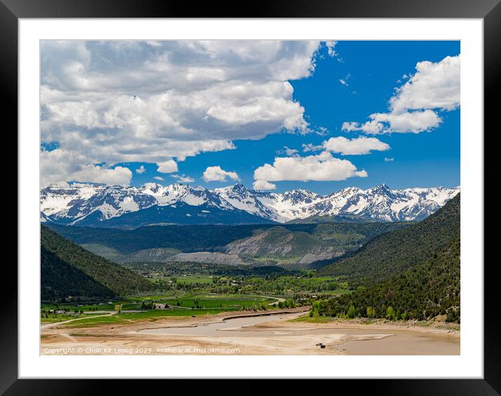 Sunny view of landscape of Ridgway State Park Framed Mounted Print by Chon Kit Leong