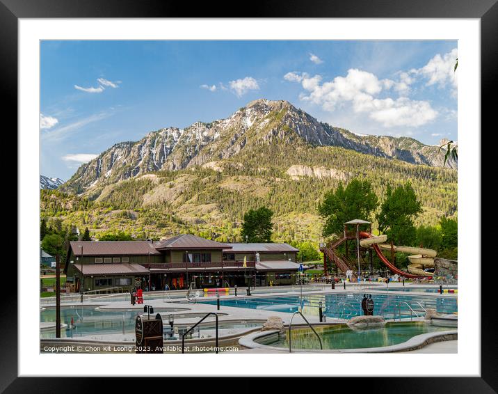 Sunny view of Ouray Hot Springs Pool and Fitness Center of Ouray Framed Mounted Print by Chon Kit Leong