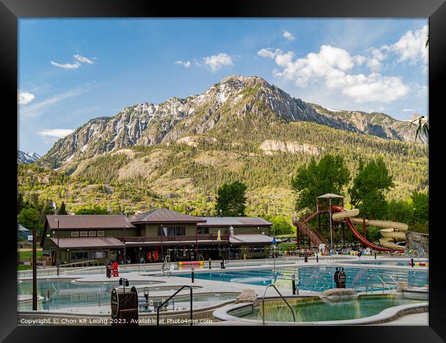 Sunny view of Ouray Hot Springs Pool and Fitness Center of Ouray Framed Print by Chon Kit Leong