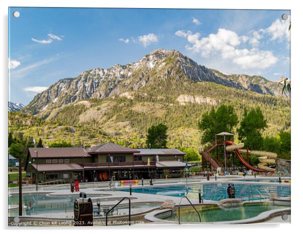 Sunny view of Ouray Hot Springs Pool and Fitness Center of Ouray Acrylic by Chon Kit Leong