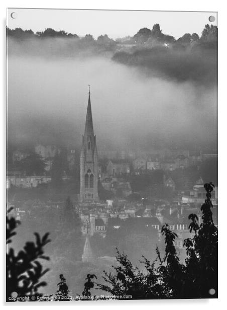 Morning Mist around St John The Evangelist's Churc Acrylic by Rowena Ko