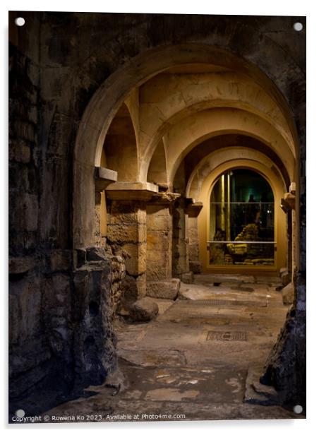 Roman Bath Arches Acrylic by Rowena Ko