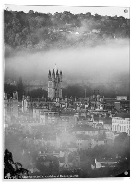 Bath Abbey Veiled in Morning Mist Acrylic by Rowena Ko