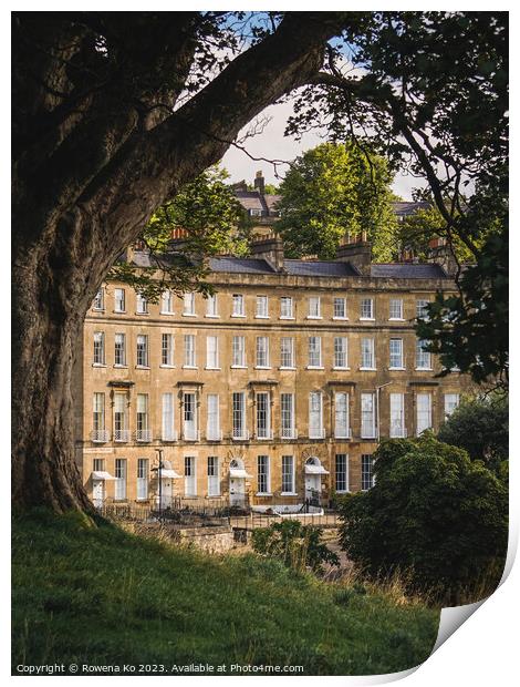 Cavendish Crescent framed by a tree Print by Rowena Ko