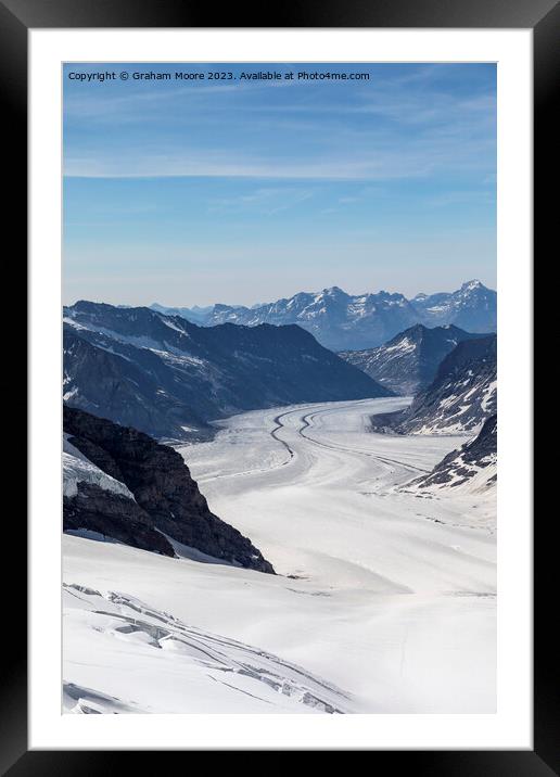 Aletsch Glacier from Junfraujoch vert Framed Mounted Print by Graham Moore