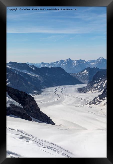 Aletsch Glacier from Junfraujoch vert Framed Print by Graham Moore