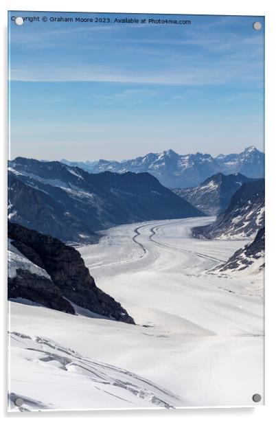 Aletsch Glacier from Junfraujoch vert Acrylic by Graham Moore