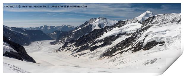 Aletsch Glacier panorama Print by Graham Moore