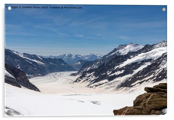 Aletsch Glacier from Junfraujoch Acrylic by Graham Moore