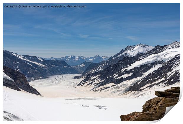 Aletsch Glacier from Junfraujoch Print by Graham Moore