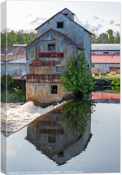 Old Mill Reflections Canvas Print by Roxane Bay