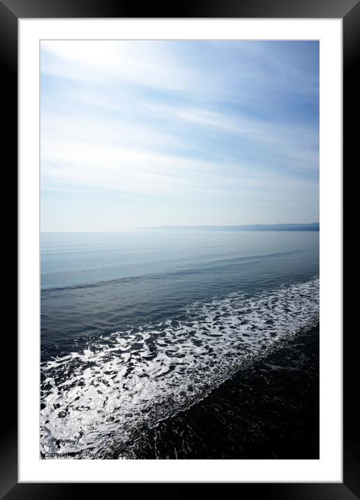 Filey beach sea view 1, dreamy edit Framed Mounted Print by Paul Boizot