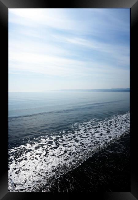 Filey beach sea view 1, dreamy edit Framed Print by Paul Boizot