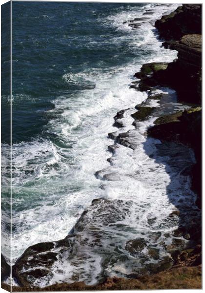 Waves on the rocks, Filey Brigg 3 Canvas Print by Paul Boizot