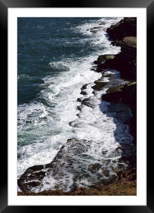 Waves on the rocks, Filey Brigg 3 Framed Mounted Print by Paul Boizot