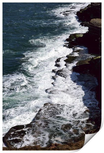 Waves on the rocks, Filey Brigg 3 Print by Paul Boizot