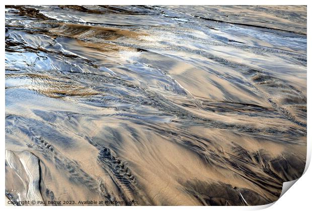 Sand patterns, Filey beach 2 Print by Paul Boizot