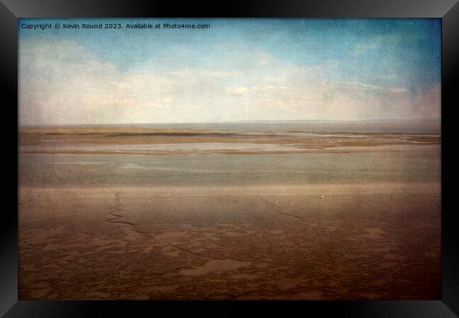 Severn Estuary Mudflats Grunge Framed Print by Kevin Round