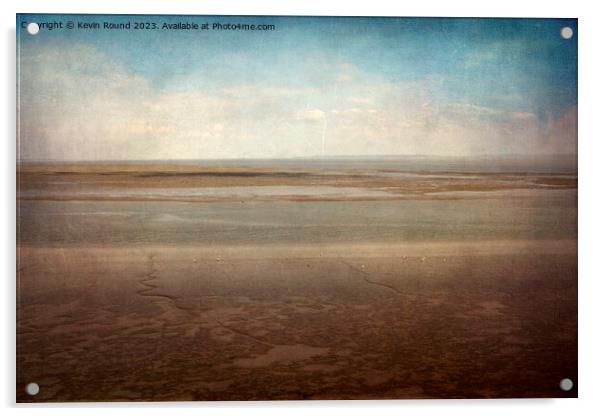Severn Estuary Mudflats Grunge Acrylic by Kevin Round
