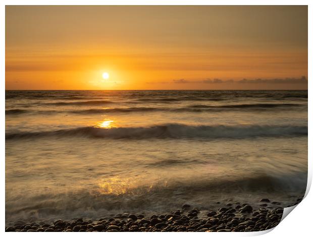 Sunset high tide Print by Tony Twyman