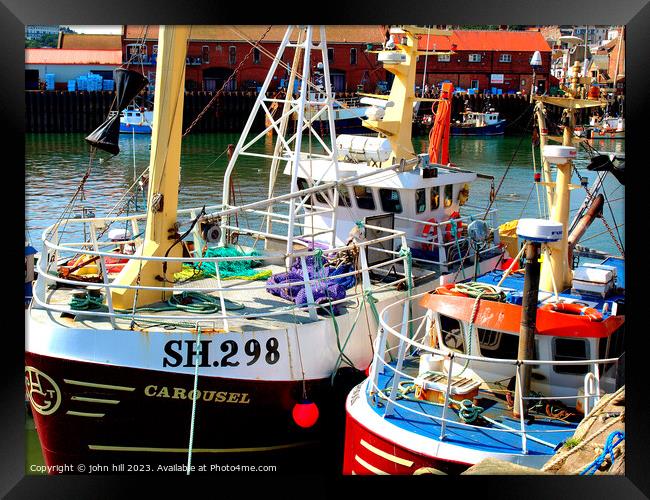 Fishing boats, Scarborough, Yorkshire. Framed Print by john hill