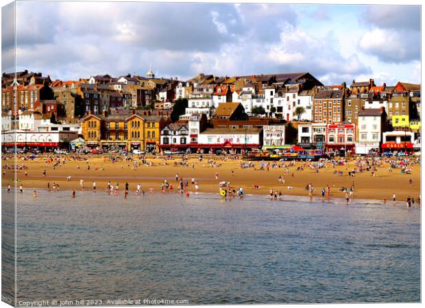 Tranquil Scarborough: Seafront Splendour in August Canvas Print by john hill
