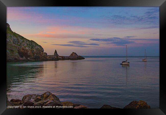 Sunset at Anstey’s Cove Framed Print by Ian Stone