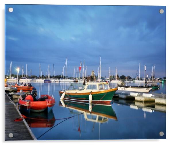 Brightlingsea Harbour in the early morning light  Acrylic by Tony lopez