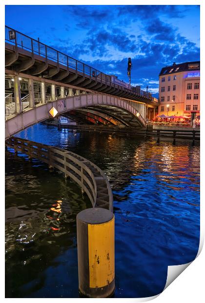 Friedrichstrasse Station Bridge In Berlin At Dusk Print by Artur Bogacki