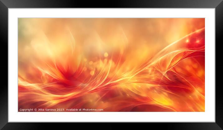 Abstract flowery fire Framed Mounted Print by Jitka Saniova